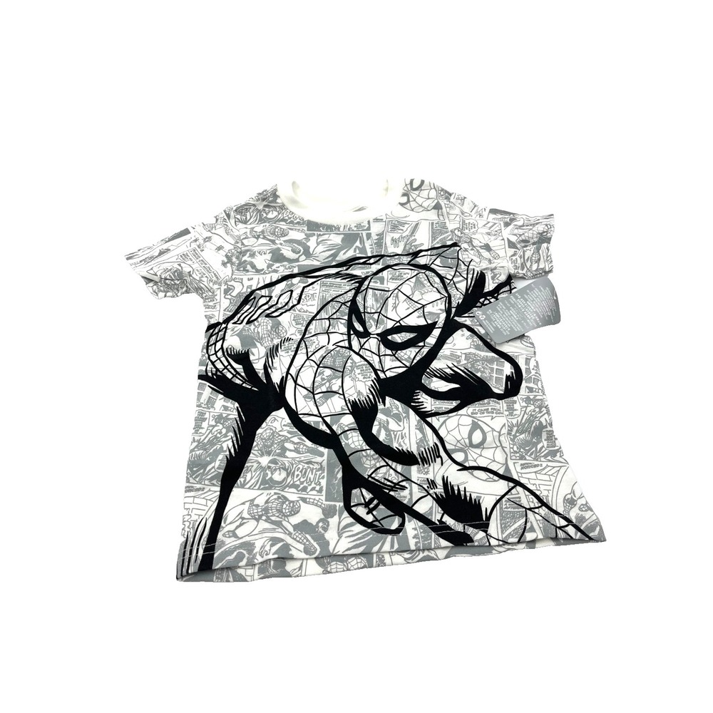 Disney Store Marvel‎ Spiderman Boys Gray & White T-Shirt XXS (2/3) New
